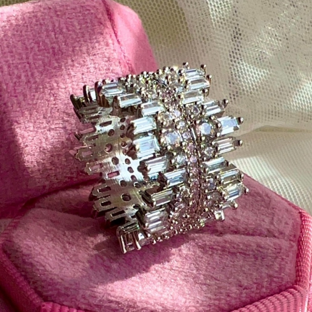 Swarovski Silver and Crystal Statement Ring